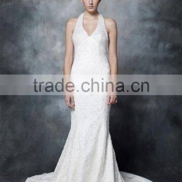 Gorgeous Mermaid Halter Neck LACE Wedding Dress GOWN AS29102 photo-3