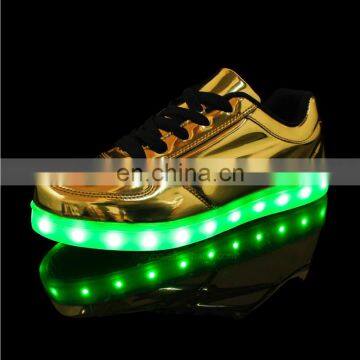 Wholesale Shining Mirror Finish PU Leather Street Dance Night Club LED Shoes photo-5