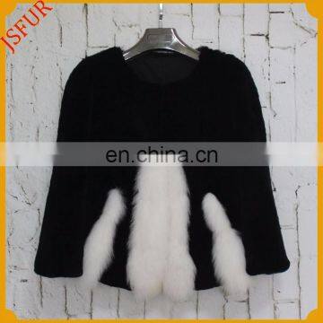 High Quality Women Round Collar Rabbit Fur Jacket With Genuine Rabbit Fur Coat for Winter photo-2