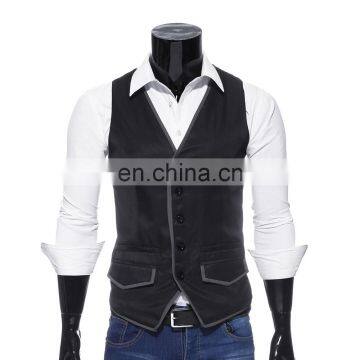 Customized Waistcoat Casual V-neck Sleeveless Jacket Uniform Suit Vest Men photo-5