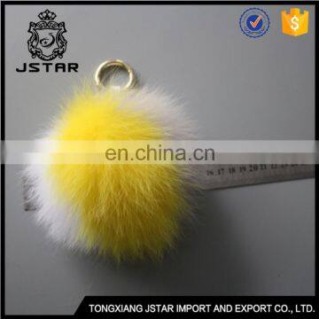 2017 Best White China High Quality Fox Pompom For Decoration Fur Ball Keychain