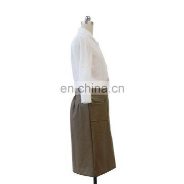 Hot Sale Spring and Autumn Cheap Ladies PU Leather Skirt With Two Pocket photo-5