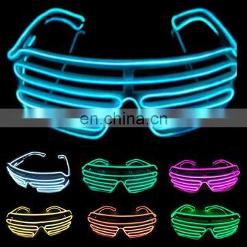 El glasses glow light up Shutter EL Wire party glasses