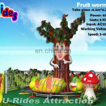 Amusement mini electric train in fruit worm style