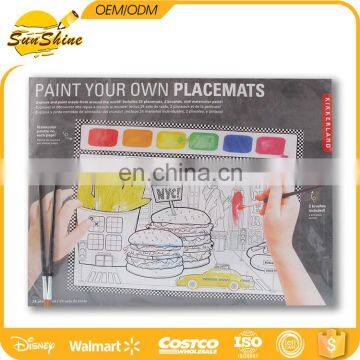 cartoon designed water paint coloring booklet and Placments