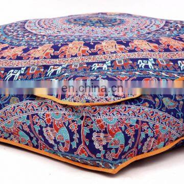 Elephant Mandala Floor Pillow Tapestry Meditation Pillow Cushion Cover Dog Bed Square Ottoman Pouf 35*35" Indian 2017