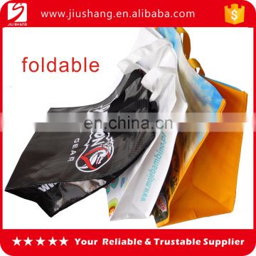 Cheap woven custom reusable folding shopping bags wholesale