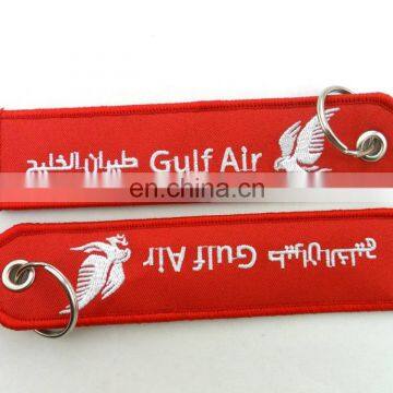 Custom Cheap Wholesale Yellow Overlock Embroidered Keychain photo-3