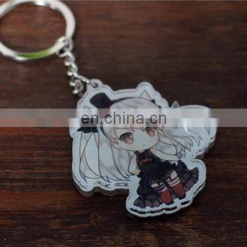 Wholesale cartoon plastic custom printed acrylic keychain