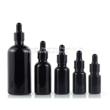 Supplier Wholesale Black Color 10Ml 20Ml Glass Essential Oil Bottle with Aluminum Dropper