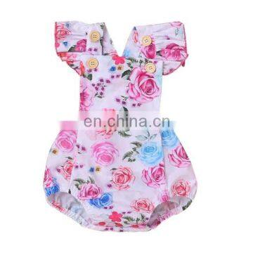 Beautiful Summer Newborn Baby Bodysuit Floral Cotton Infant Rompers