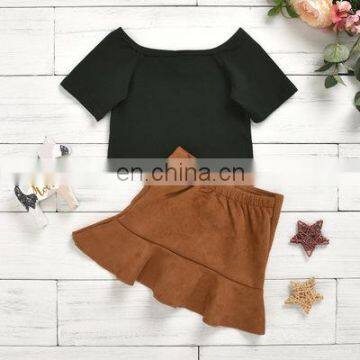 2020 летние европейские и американские стильные костюмы для девушек из хлопкового трикотажа с эффектомwicking, состоящие из короткорукавной блузки и юбки с шелковой ленточкой и вязанным полотном photo-2