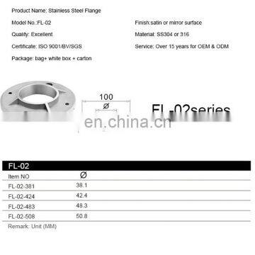 Handrail Fitting Stainless Steel Pipe Floor Flange Balustrade Railing Base Plate photo-6