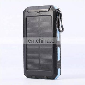 Waterproof Portable 10000mah Solar Mobile Power Charger With LED Lights