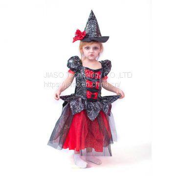 New design customized halloween witch costumes cheap dressing up children costumes
