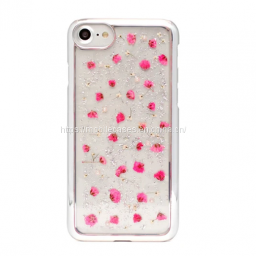 Golden Edge Epoxy Phone Case Flower Phone Case Floral Mobile Cover photo-3