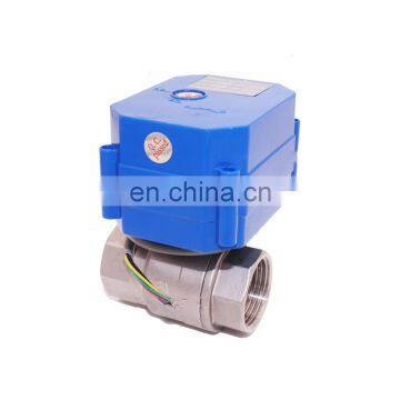 6NM Torque 2 Way electric motor ball valve for Industrial automation small devices, motorized actuator valve