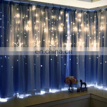 2.5M LED Star Shaped Curtain Lights Christmas Garland 220V String Fairy Lamp Wedding Holiday Party Decoration photo-4