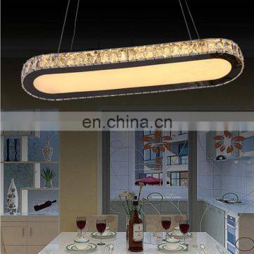 luxury crystal pendant lights stainless steel dropped led dining room hanging chandelier