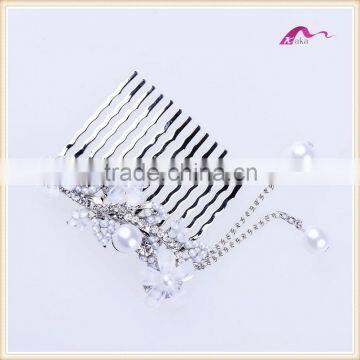 Elegant Bridal Pearl Flower Hair Comb Accessories photo-3