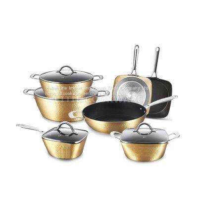 Forged Hammered Exterior Design Non Stick Aluminum Casserole Aluminium Cookware Manufacturer photo-3