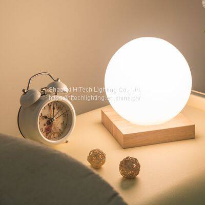 Wooden Glass LED Table Light For Bedroom Bedside Brightness Adjustable Eye Protected Reading Light US PLug Warm LED Desk Lamp photo-3