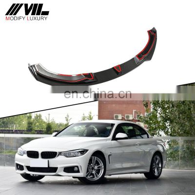 4 Series F32 F33 F36 Carbon Fiber Front Bumper Lip for BMW M Sport 2014-2019