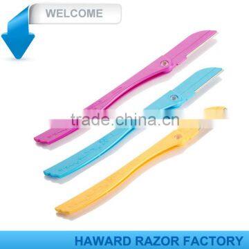 Safety Plastic handle eyebrow razor for lady