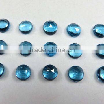 Swiss Blue Topaz 7x7 mm Round Faceted Cabochon photo-2
