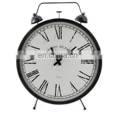 Modern Designs Oversize Large Metal Standing Twin Bell Desk Alarm Clock For Kids Bedroom Home Decoration