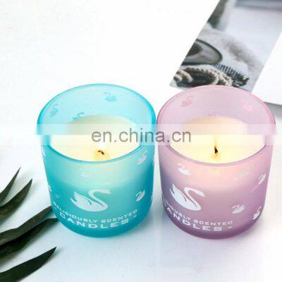 Wholesale Glass Candle Jar Cup Home Decoration Soy Wax Scented Candle Holder Stand Private Label Customized photo-3