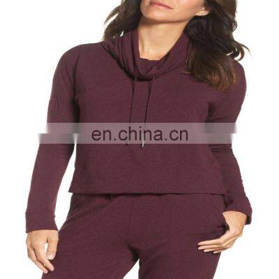 wholesale price custom printing women cropped sport sweatshirts sets