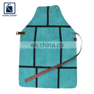 Factory Direct Sale Good Quality Wholesale Nickle Fitting BBQ Cooking Genuine Leather Apron photo-4