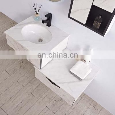 40 Inch Modern Luxury All Stone Bathroom Vanity Cabinet Set Combo Smart LED Mirror Side Cabinet photo-4