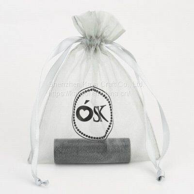 Organza bag hot stamping star and moon pattern wedding gift bag with drawstring bag