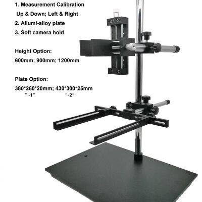 The Machine Vision Camera Stand is largely used for Demo at Lab/institude, University, or small factory ( none automatic ) or private inspection to fix the camera, lighting, lenses; moving up & down to make working distance variable