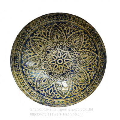 Golden Mandala Pattern Glass Charger Plates And Bowl Wholesale photo-5