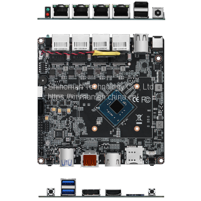 Intel N4000 2-Core Nano PC Motherboard for NUC PC w/ UHD Graphics 600 Dual 4K Display 4*Gigabit LAN 4*RJ45 photo-4