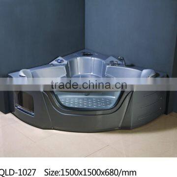 cheap corner bathroom massage bathtub with 100% resin inforced by hand