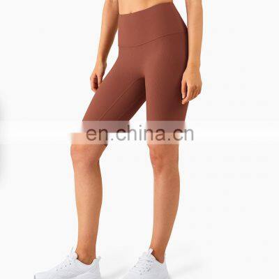 OEM Supplier Ribbed Biker Shorts Crotchless Women Cycling Short Pants Workout Exercise Gym Wear Yoga Clothing photo-3