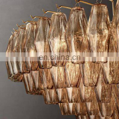 Retro Classic Chiara Square Gold Industrial Crystal Chandelier Decoration for Living Room Bedroom Hotel Ceiling Lighting photo-3