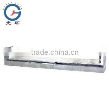 Return conveyor frame for conveyor belt machine