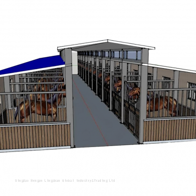 Steel Structure Cow/Sheep/Horse Shed Prefab Steel Farm Building Horse Barn Cow House Design photo-3