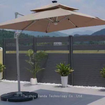 outdoor aluminum 3*3m double roof umbrella with side stand