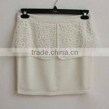 ladies custom 100% cotton white women skinny china mini skirts