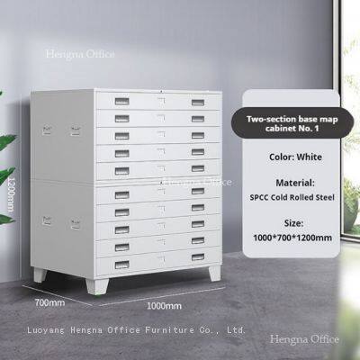 Cajón de archivos plano de alta resistencia para estudios de diseño - Gabinete de planos de gran capacidad con correderas de doble vía suaves, OEM/ODM