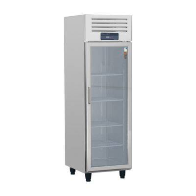 Nuevo estilo de nevera comercial, congelador de cocina, refrigerador vertical de estilo europeo con puerta de cristal única