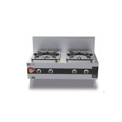 Self-aspirated Natural Gas Double Burner Low Stock Pot Stove photo-2