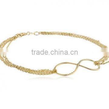 14k Yellow Gold Multi-Strand Infinity Bracelet Women Infinity Charm Bracelet