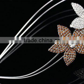 Wholesaler Fashion Women Metal Crystal Flower Charm Hairband for Wedding photo-2